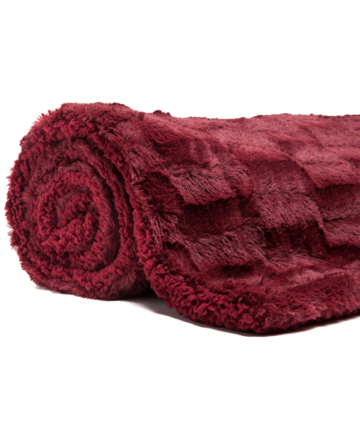 Chanasya Premium Fuzzy Faux Fur Rectangular Embossed Blanket - Super Soft and Warm Lightweight Reversible Mink for Couch, Home, Living Room, and