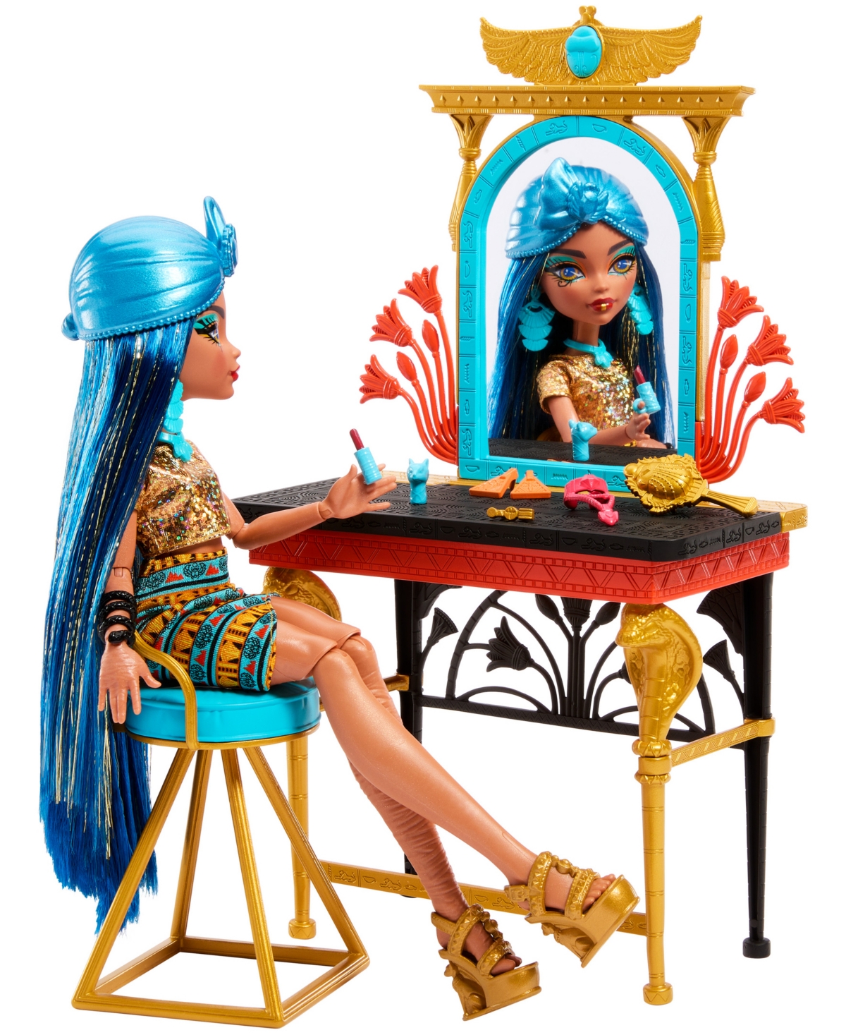 Shop Monster High Cleo De Nile Self-scare Day Doll And Playset In Multi-color