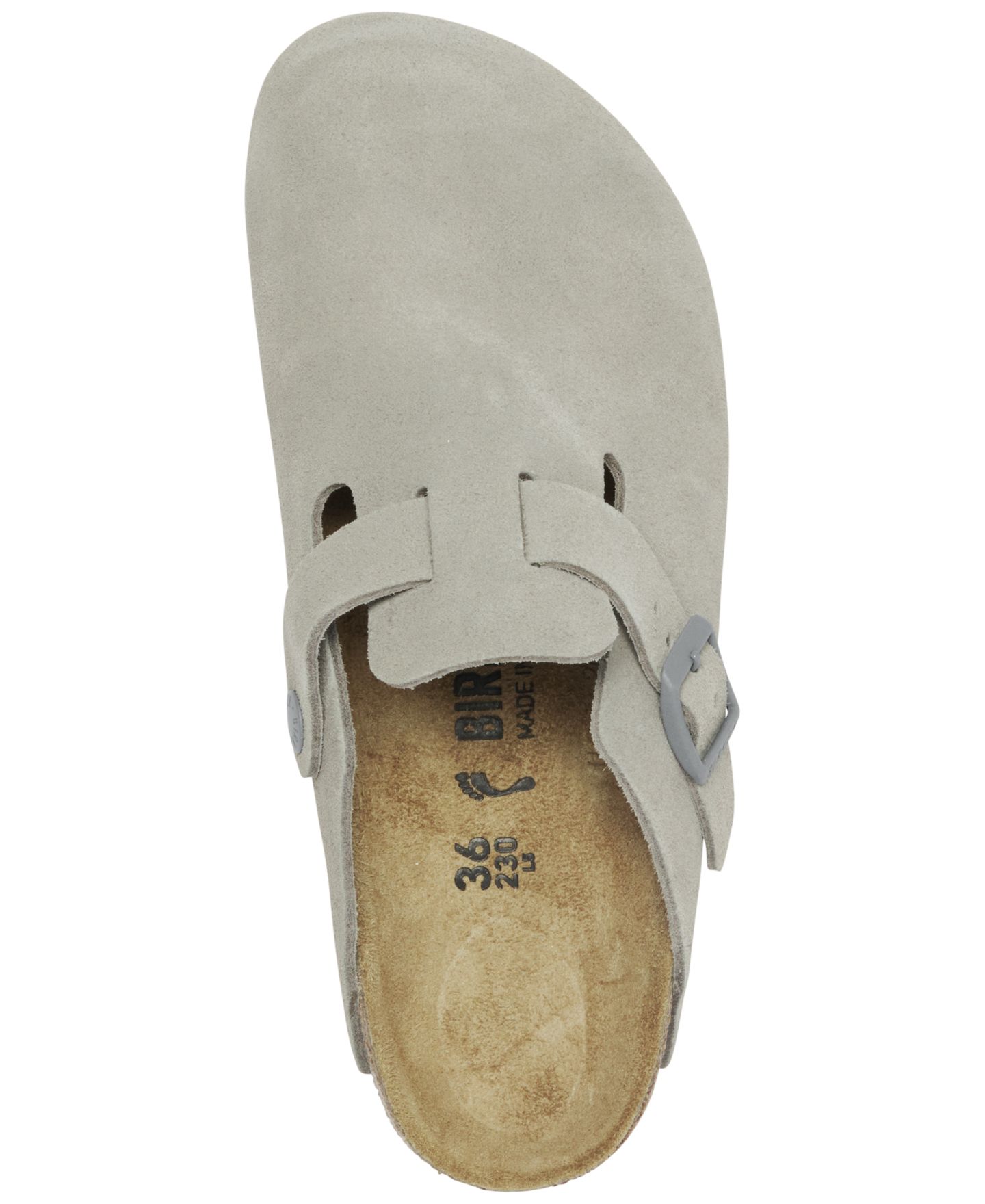 Женские сабо Birkenstock Boston Suede Leather, цвет: Серо-бежевый — фото 3