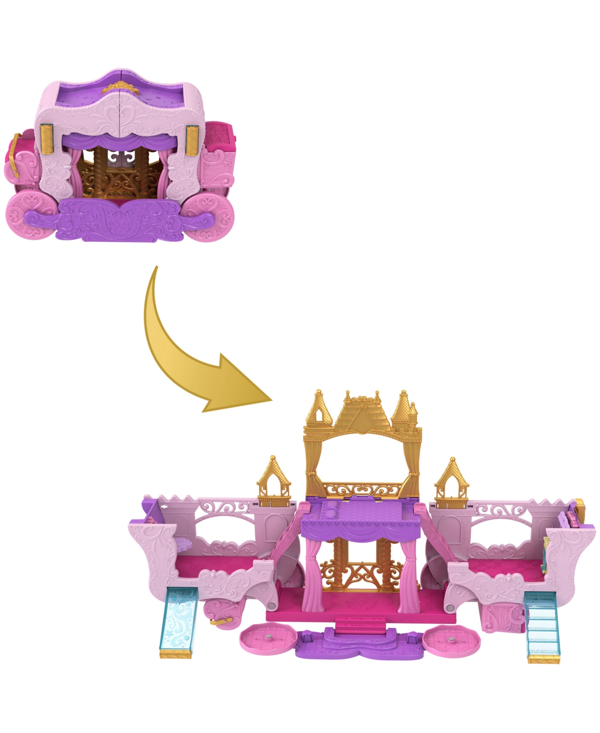 Disney Princess Carriage To Castle Playset With Aurora Doll & Accessories In Multi-color