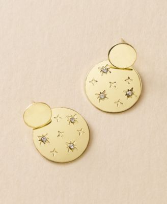 Sitara Starry Double Circle Dangle Earrings