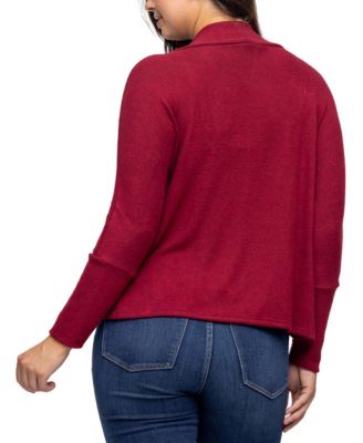 Women's Curved Hem Open Front Long Bolero Shrug