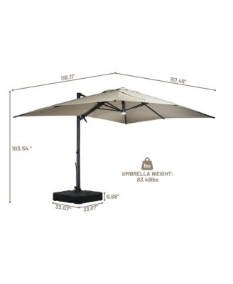 10x13 ft. 360° Rotation Cantilever Patio Umbrella with BaseandBT