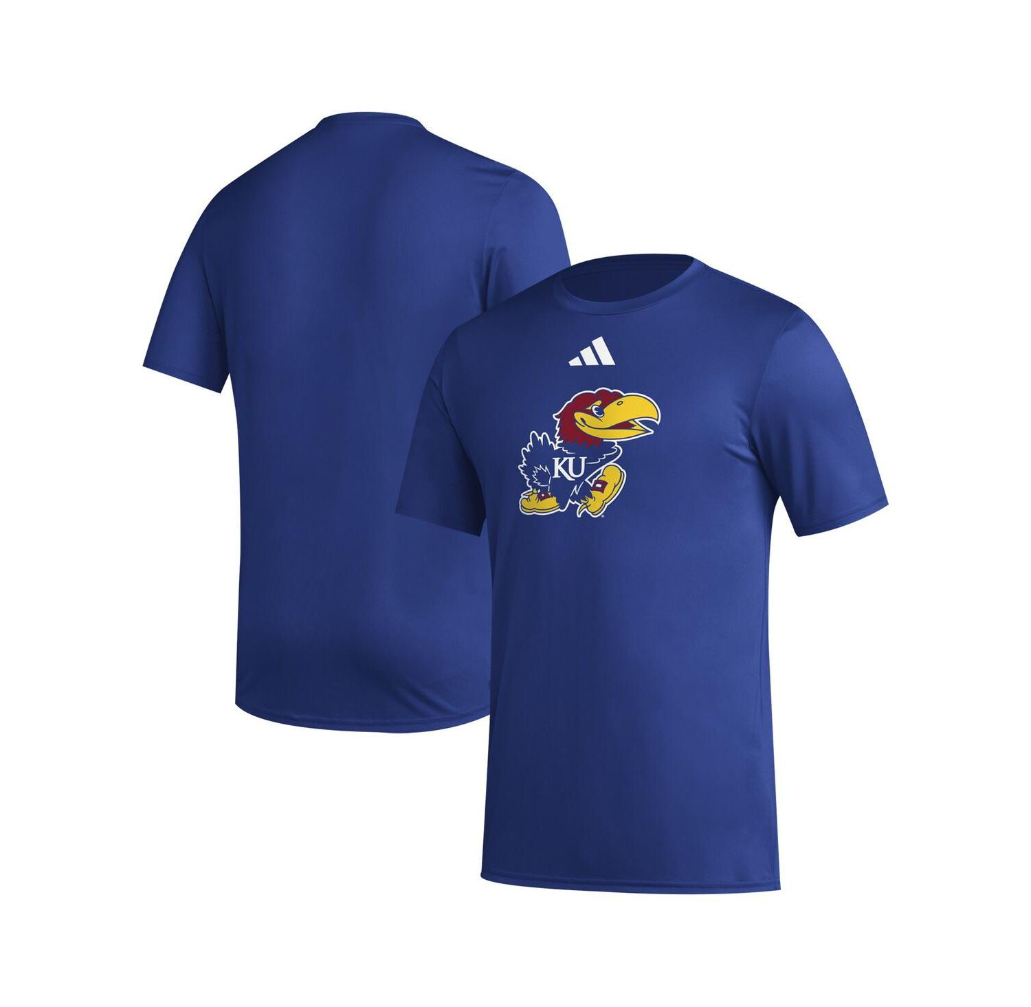 Men's Royal Kansas Jayhawks Primary Locker Logo Pre-Game AEROREADY T-Shirt