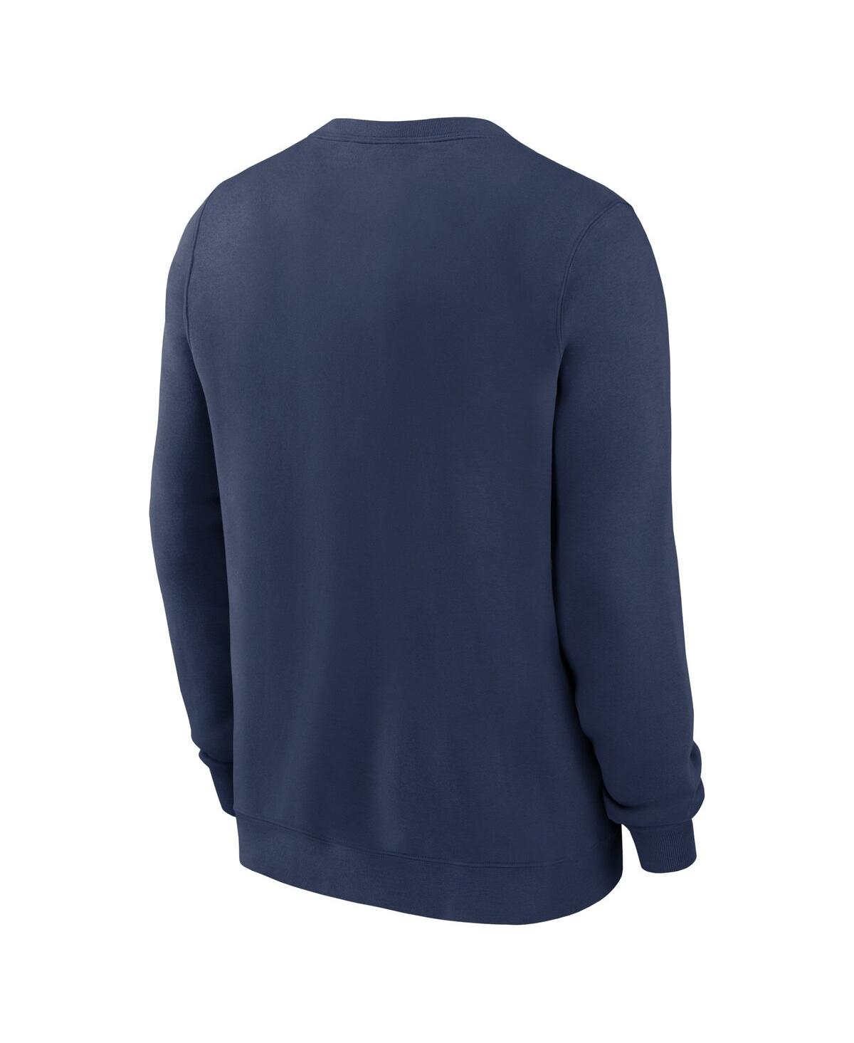Nike Men's Navy Houston Astros Classic Fleece Performance Pullover Sweatshirt In Navy,orange