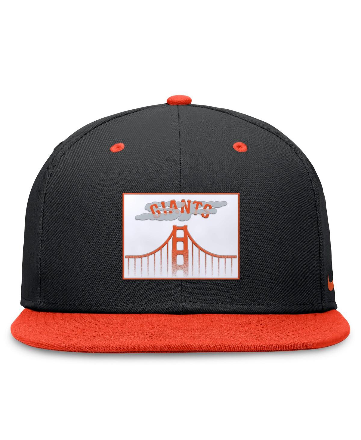 Nike Men'sOrange San Francisco Giants City Connect True Fitted Hat - Black, Orange