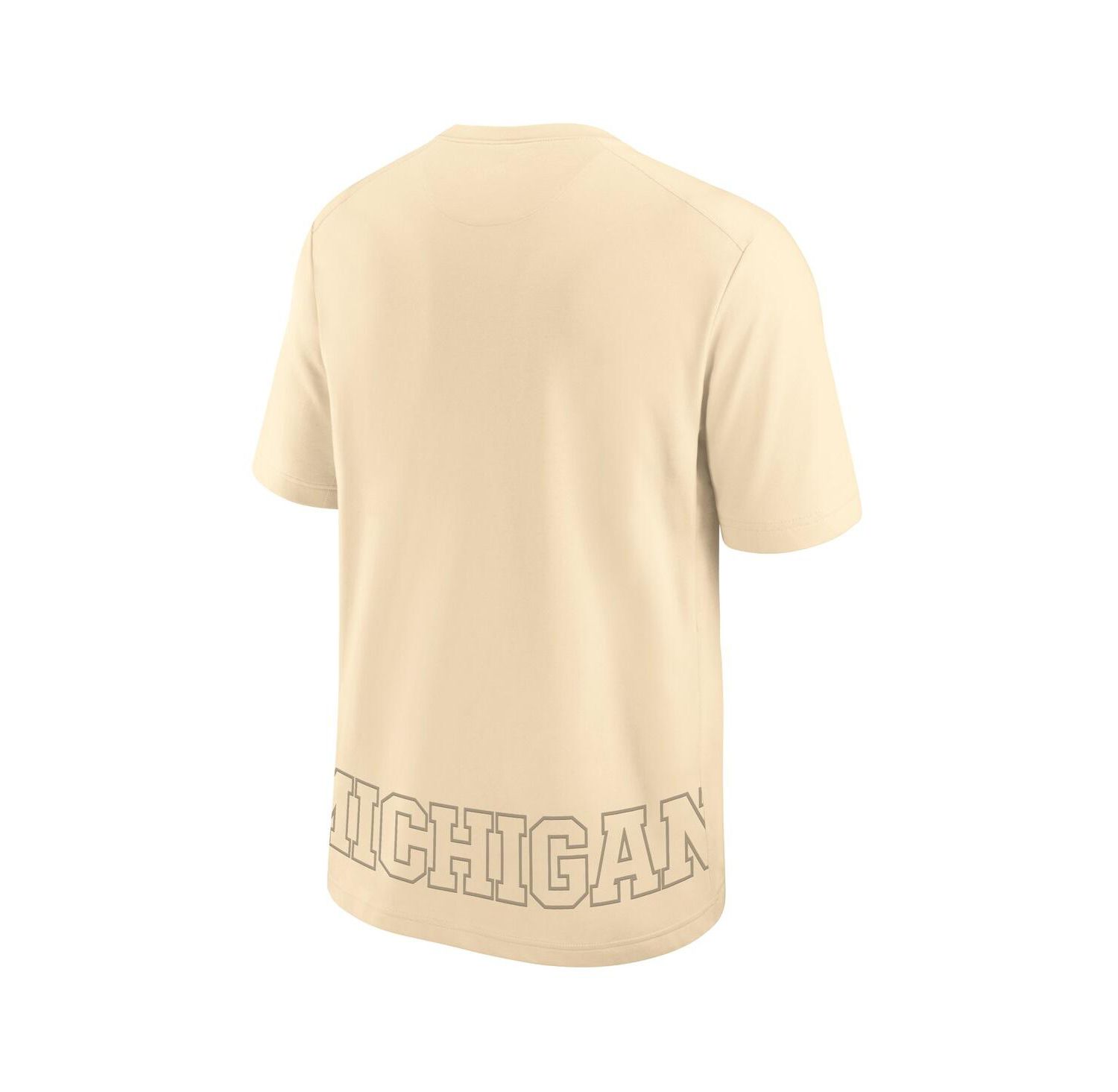 Men's Cream Michigan Wolverines Primary Statement Two-Hit Performance T-Shirt
