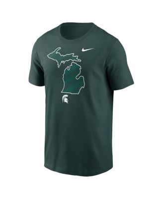 Men's Green Michigan State Spartans Campus State Shape T-Shirt