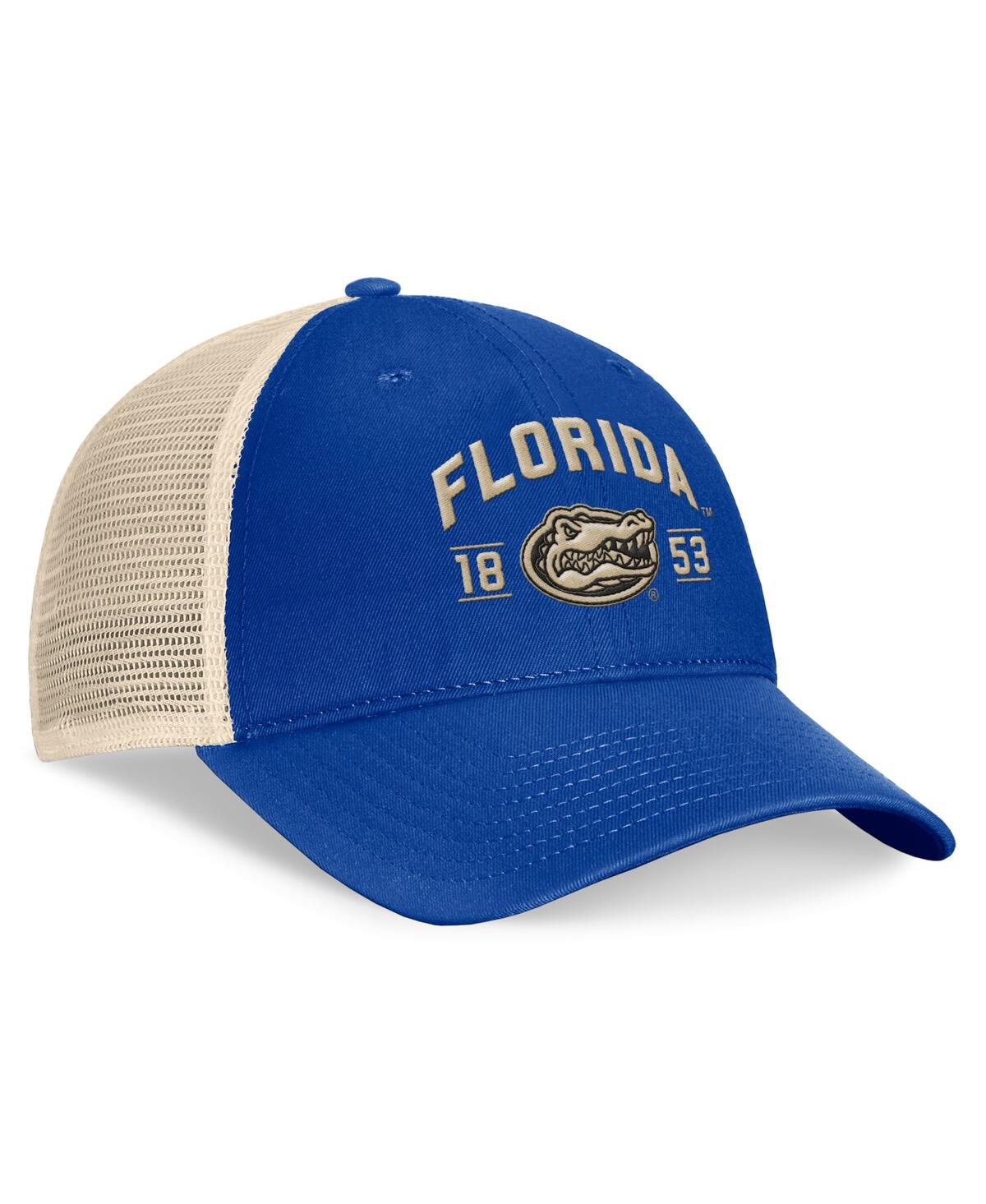 Top Of The World Men's Royal Florida Gators Heritage Waylon Trucker Adjustable Hat In Royal,natural