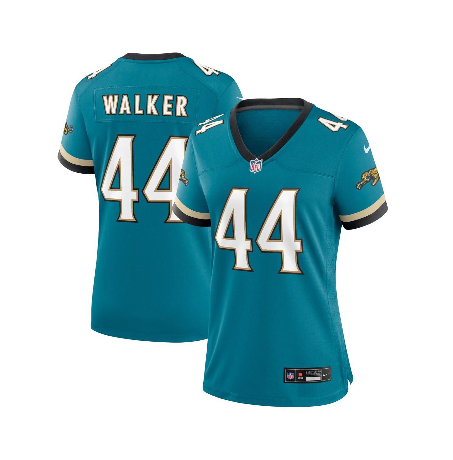 Женский топ Nike Travon Walker Teal Jacksonville Jaguars Prowler Throwback Game Jersey — фото 1