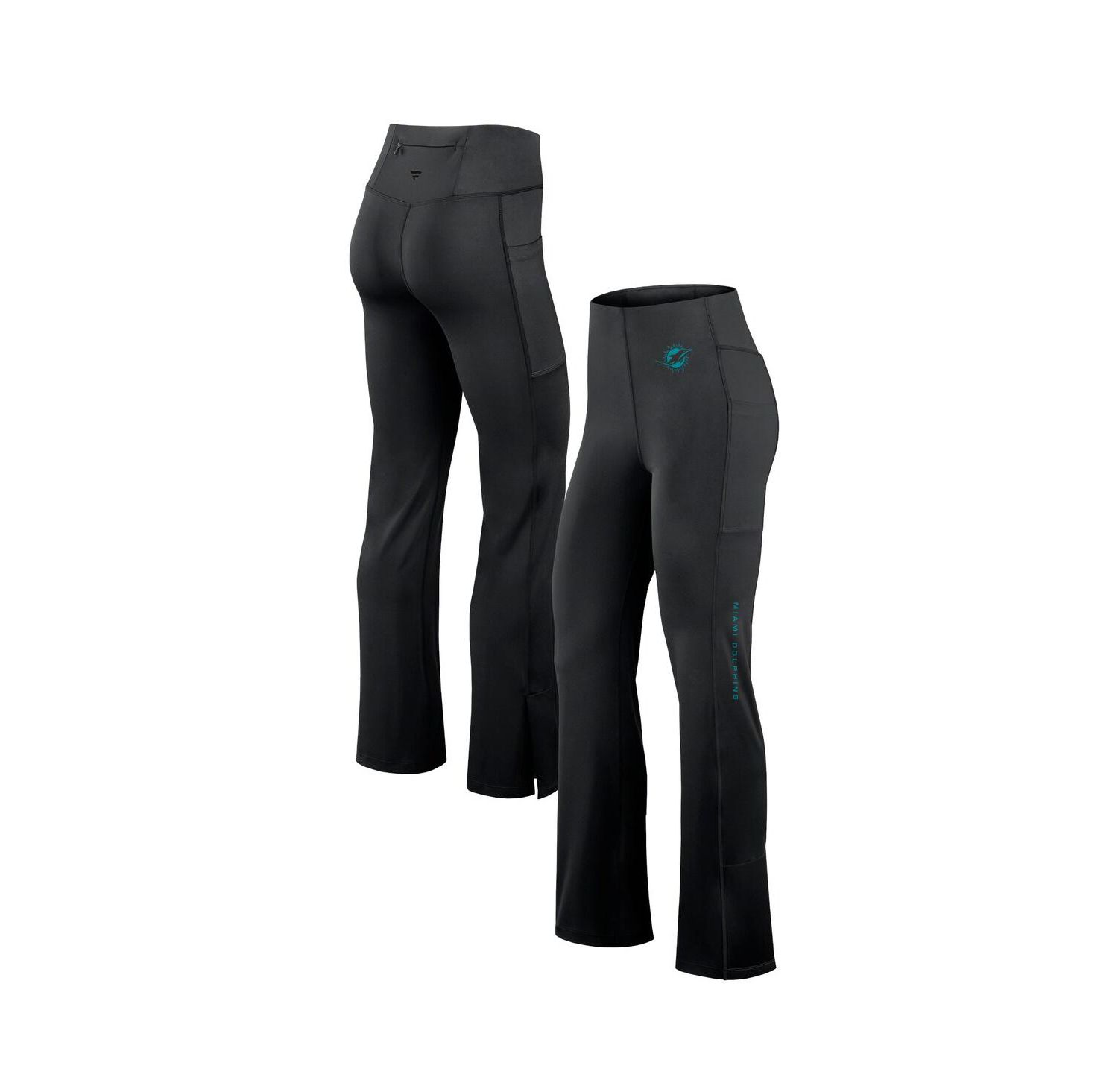 Women's Black Miami Dolphins Studio Fitted Flared Leggings