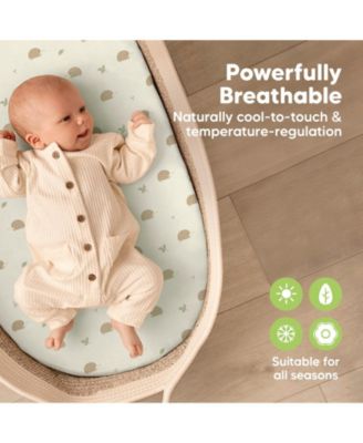 Bassinet Sheet for Baby Girls, Boys, 2-Pack Isla Fitted Bassinet Sheets, Bassinet Mattress Sheets