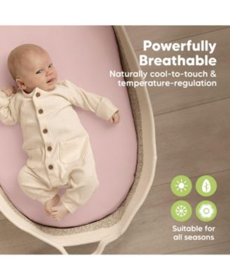 Bassinet Sheet for Baby Girls, Boys, 2-Pack Isla Fitted Bassinet Sheets, Bassinet Mattress Sheets