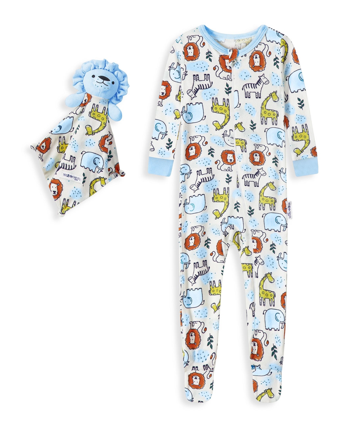 Max & Olivia Baby Boys 1 Piece Snug Fit Set With Pajama In Blue