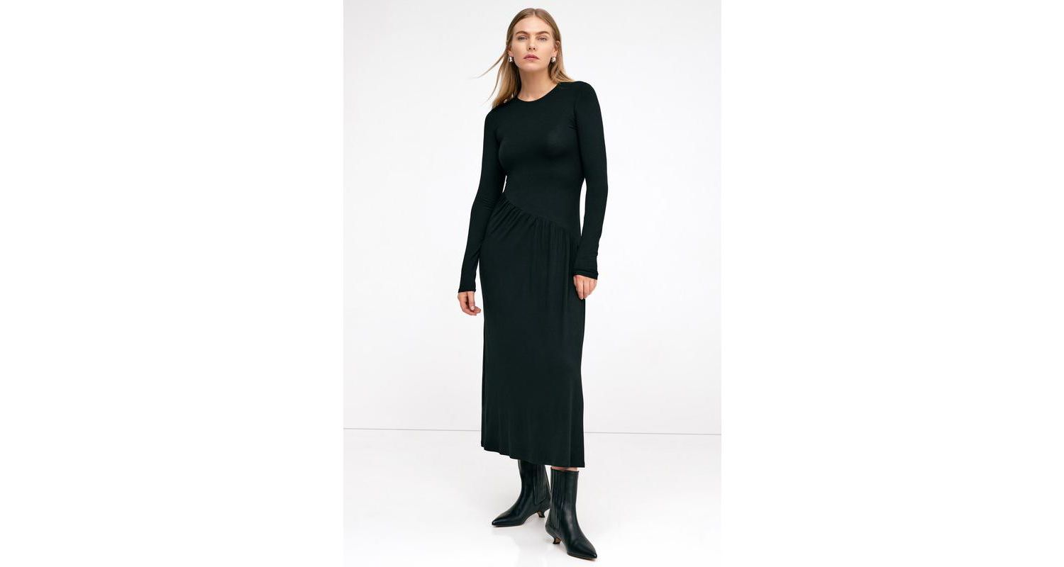 Women's Laura Round-Neck A-Line Relaxed Jersey Midi Dress