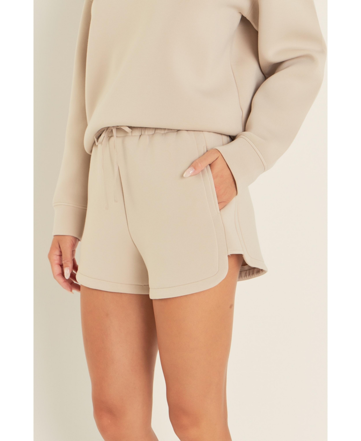 Women's Scuba Shorts - Taupe