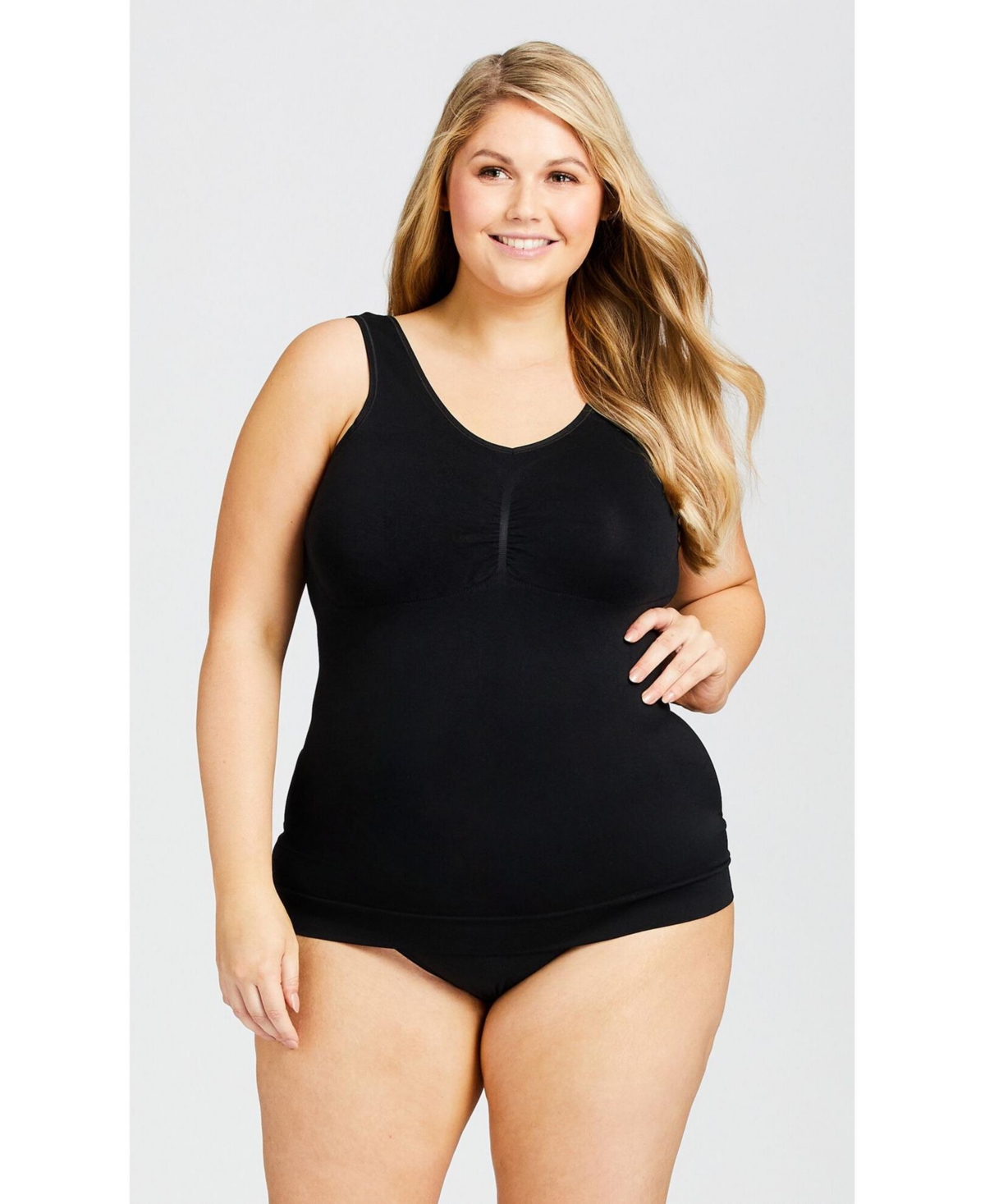 Plus Size Seamless Shaping Cami - Black