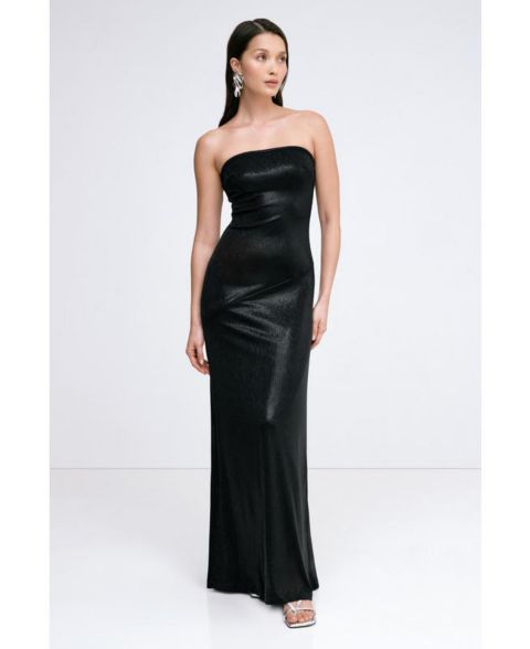 Женские платья Marcella Ciel Strapless Shiny Jersey Fitted Floor-Length Gown, цвет: Оникс