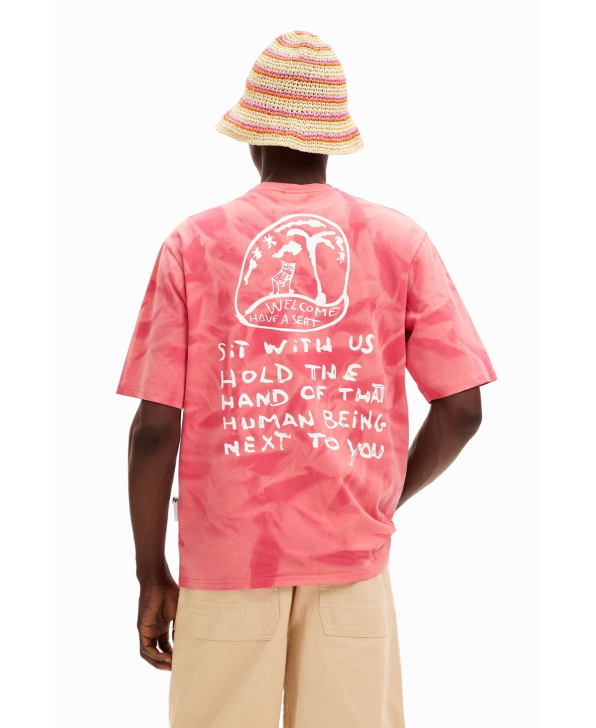 Men's Printed T-shirt with gradient effect - Pink