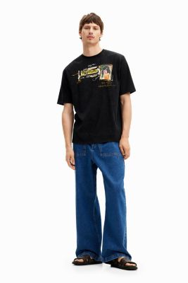 Men's Japanese-style illustration T-shirt