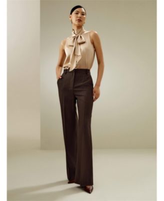 Women's Sleeveless Tie-Neck Silk Blouse