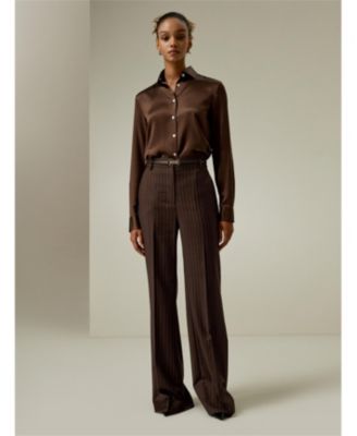 Women's Spread Collar Silk Shirt