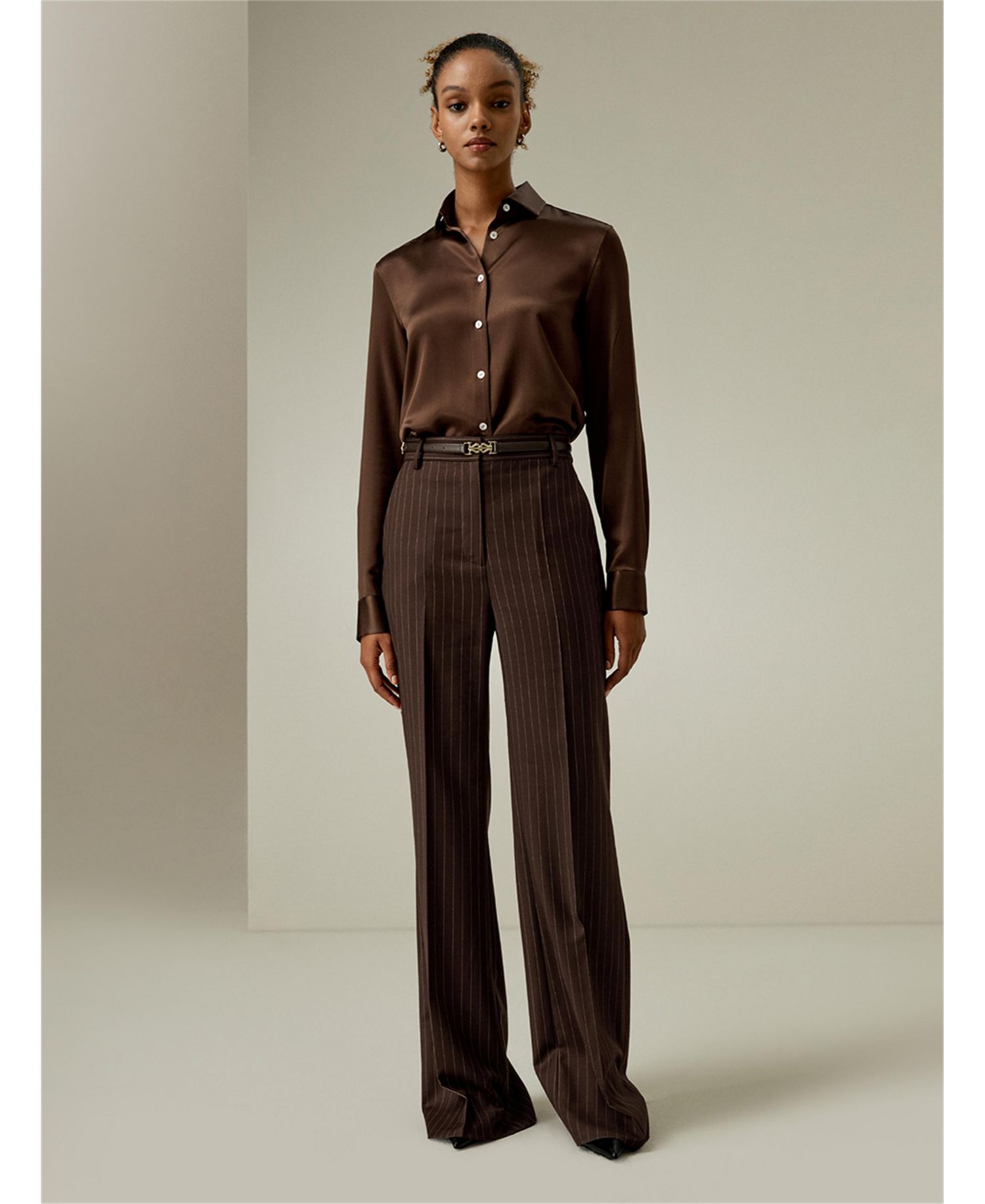 Women's Spread Collar Silk Shirt