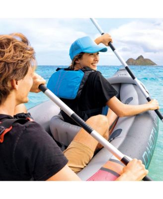 Dakota K2 2 Person Vinyl Inflatable Kayak and Accessory Kit w/ Oars & Pump