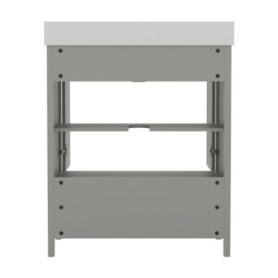 Argos Single Sink Bathroom Vanity with Undermount Basin, Soft-Close Cabinet, Easy-Glide Drawer, and Carrara Marble Finish Countertop