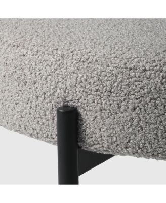 Mid-Century Modern Upholstered Sherpa Round Dining Chairs (Set of 2)