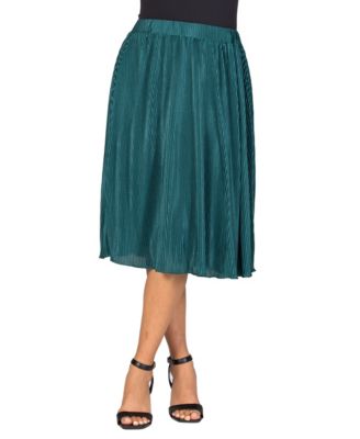 Women's Elegant Pleated Elastic Waist Party Midi Skirt