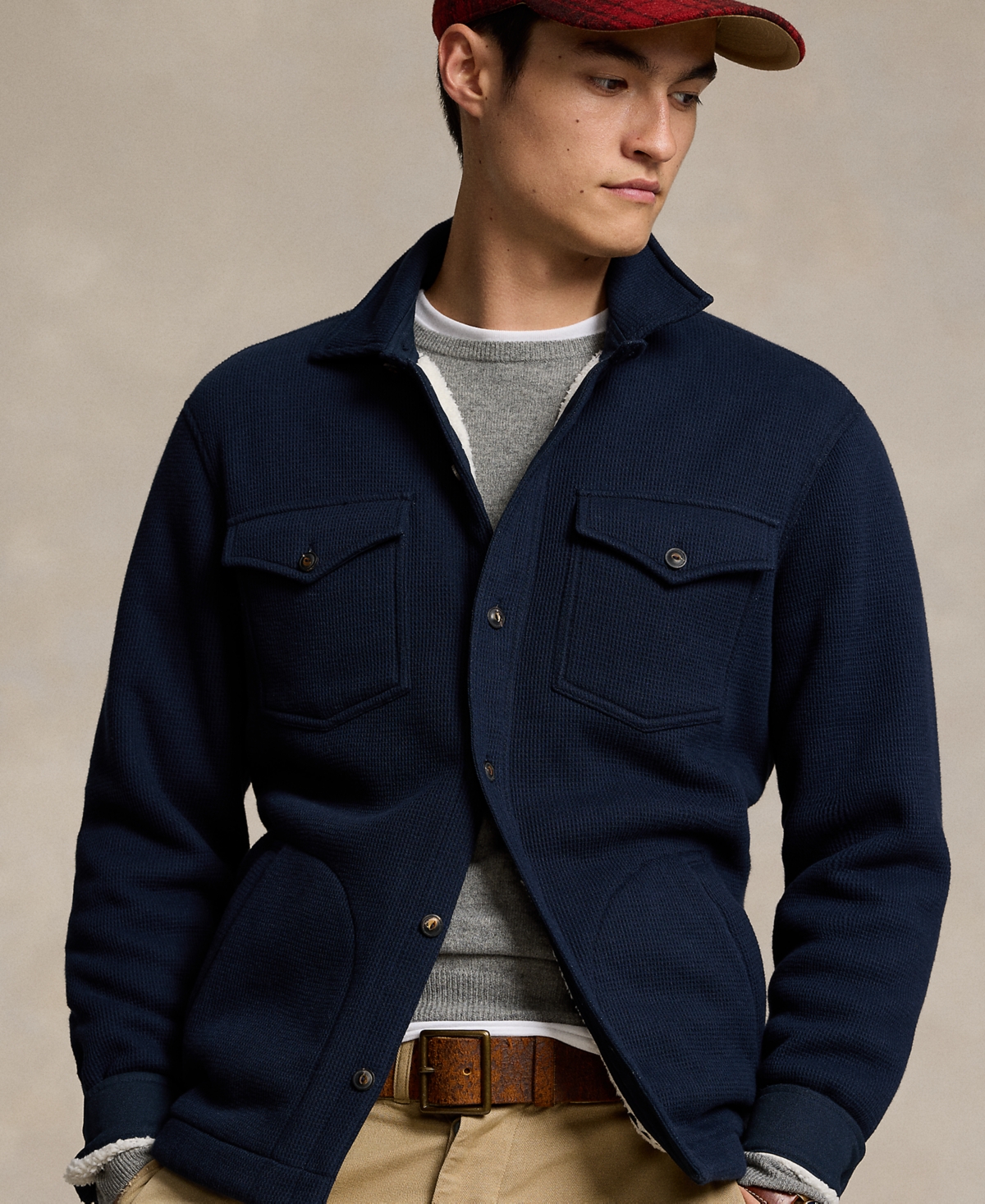 Polo Ralph Lauren Men's Waffle-Knit Shirt Jacket