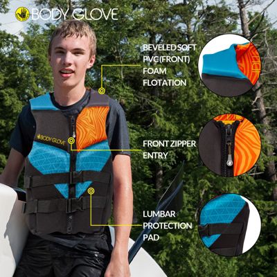 Phantom Men's Life Vest, Lightweight Neoprene Life Jacket for Boating Fishing Kayaking Rafting Paddling
