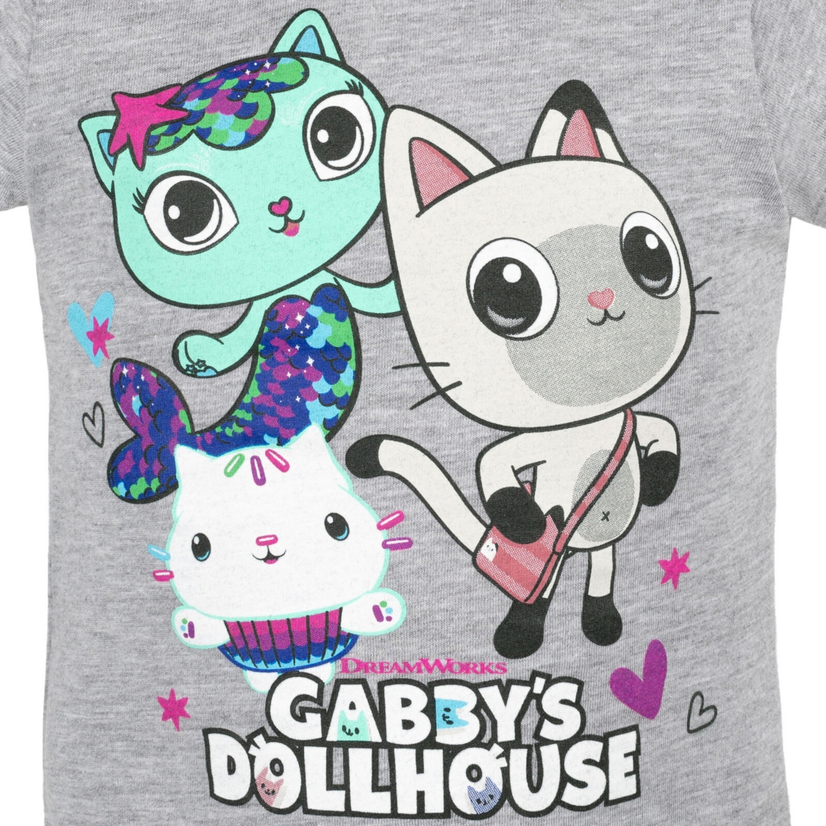 Dreamworks Gabby's Dollhouse Pandy Paws Girls 3 Pack T-Shirts Toddler to Little Kid