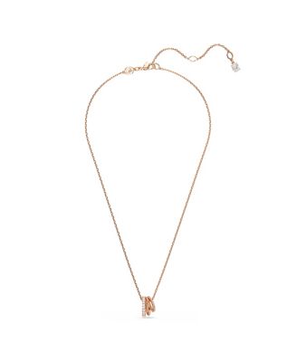 White Rose Gold-Tone Plated Hyperbola Pendant Necklaces