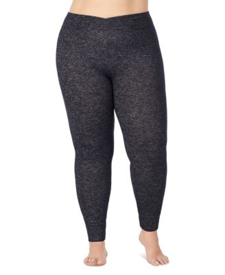 Cuddl Duds - Plus Size SoftKnit Crossover-Waist Leggings