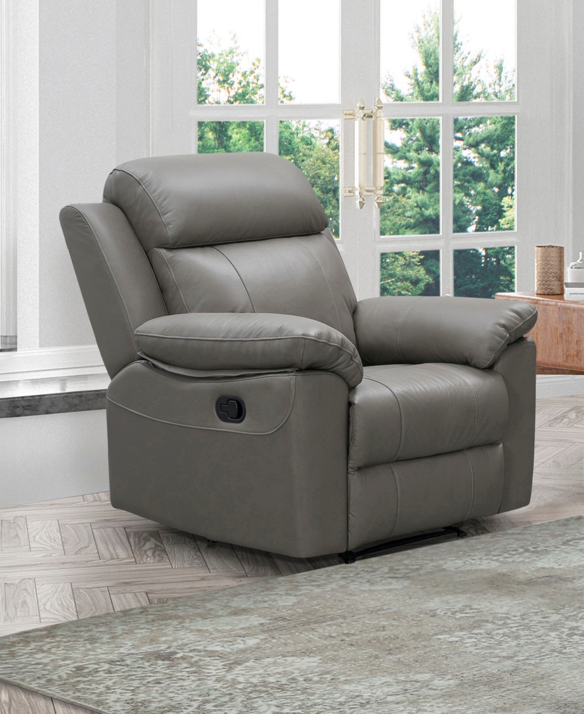 ABBYSON LIVING 39" LEATHER MANUAL RECLINER 