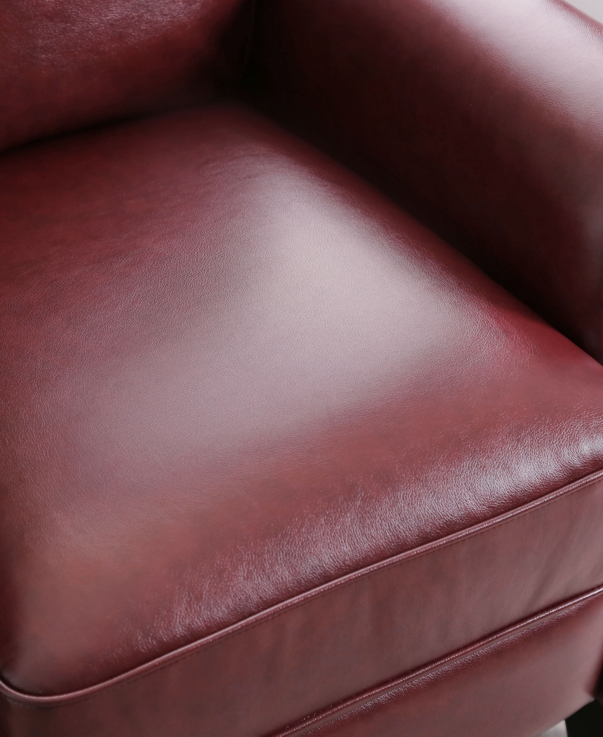 Shop Abbyson Living 33" Pushback Polyurethane Leather Recliner In Red