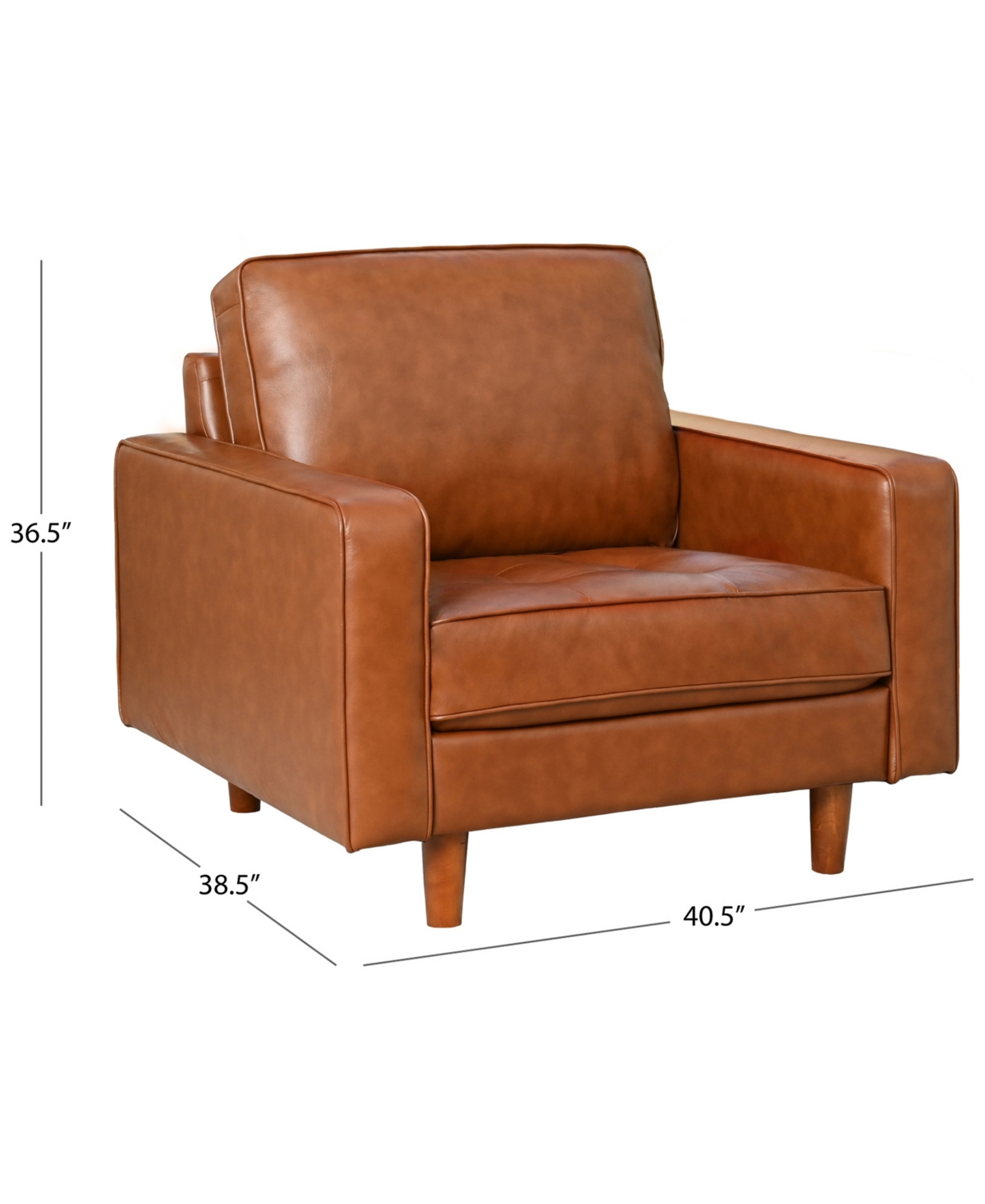 ABBYSON LIVING 81" MID-CENTURY LEATHER ARMCHAIR 