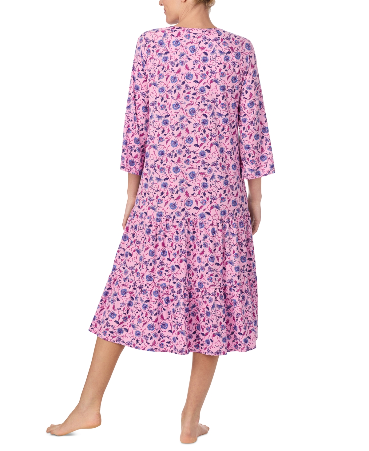 Ellen Tracy Women's 3/4-Sleeve Long Nightgown