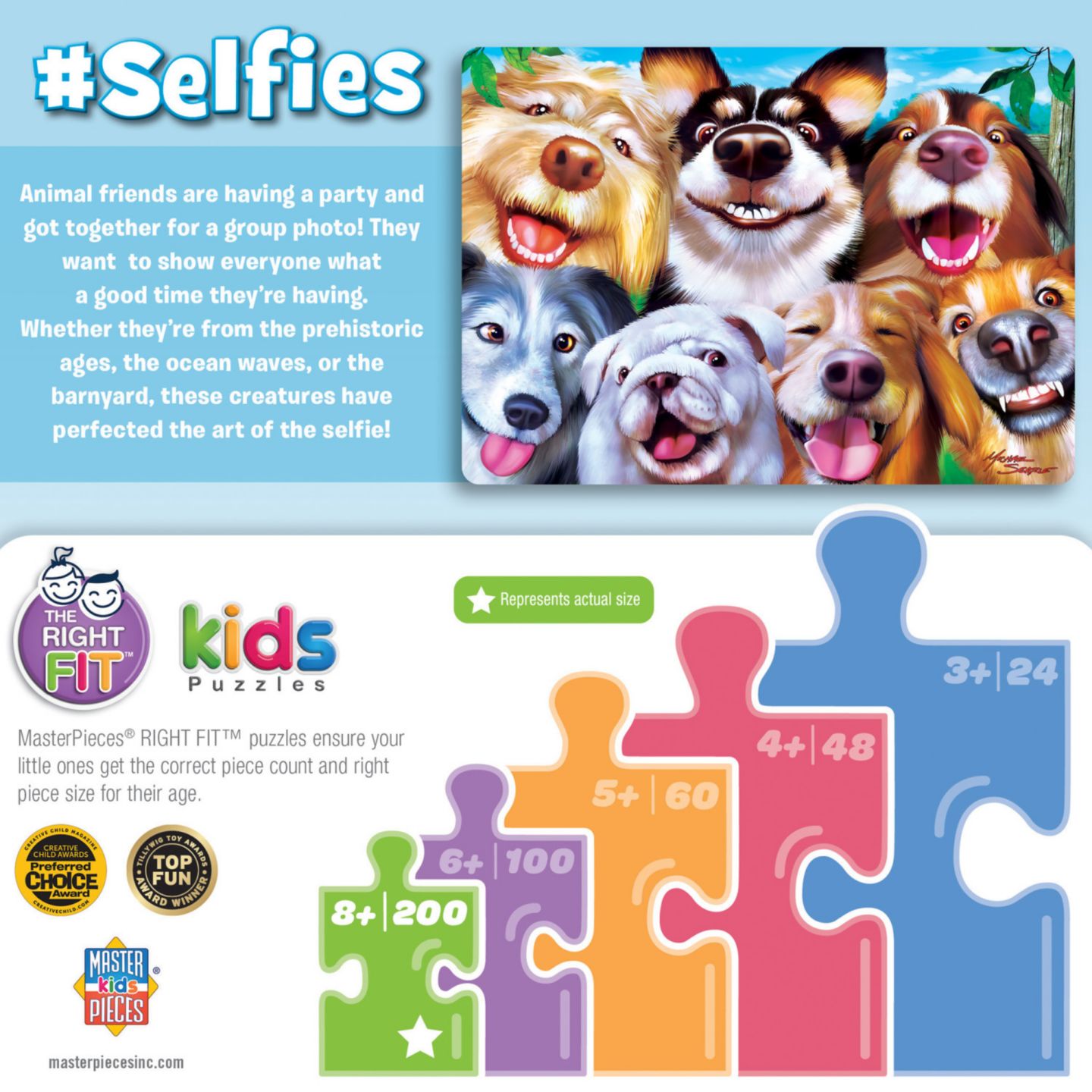 Детский пазл MasterPieces Puzzles Goofy Grins 200-Piece Puzzle, Ages 8+, цвет: Разноцветный — фото 2