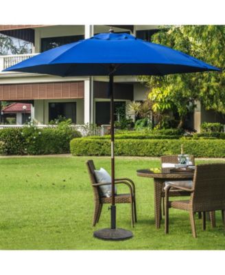 22Lbs Patio Resin Umbrella Base with Wicker Style for Outdoor Use