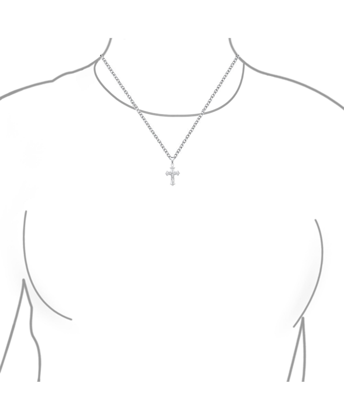Bling Jewelry Simple Christian Catholic Religious Jewelry Passion Jesus Crucifix Cross Necklace Pendant For Women Sterling18
