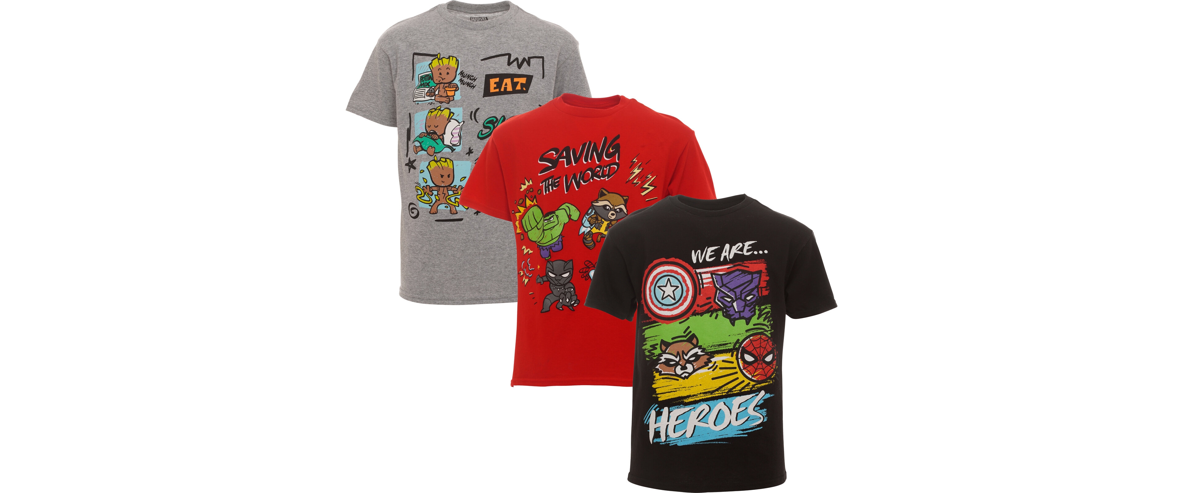 Avengers Boys Marvel 3 Pack T-Shirts