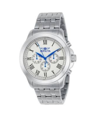 Men's Specialty Quartz Chronograph Silver Dial Stainless Steel Bracelet Watch