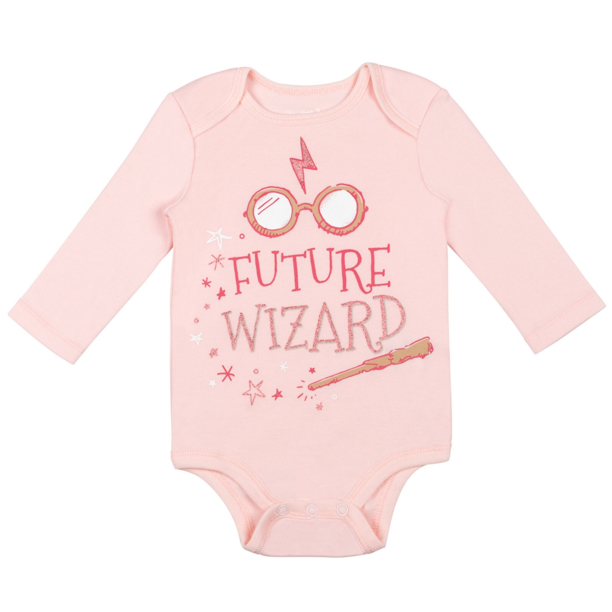 Harry Potter Baby Girls Baby 3 Pack Bodysuits Newborn to -/ pink / heather grey