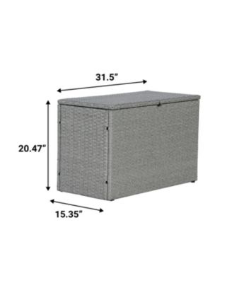 Nino 31.5&amp;quot; Modern Minimalist Outdoor Faux Wicker Deck and Patio Storage Box, Brown