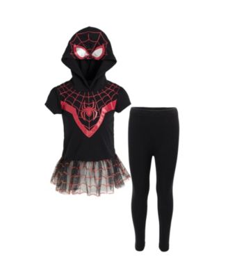 Girls Avengers Spider-Man Spider-Gwen Captain America Cosplay T-Shirt and Leggings to
