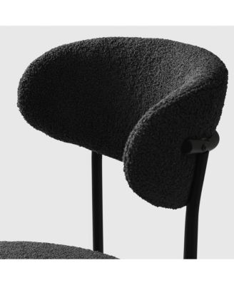 Mid-Century Modern Upholstered Sherpa Round Dining Chairs (Set of 6)