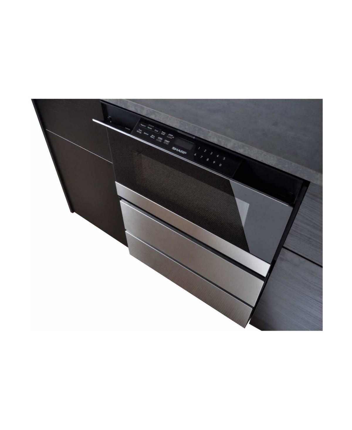 Sharp 24 in. Under the Counter Microwave Drawer Oven Pedestal